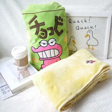 可爱卡通蜡笔小新毛毯珊瑚绒毯法兰绒单人小毛巾被子空调毯子盖腿办公室趴着午睡神器靠枕两用 恐龙毯子包 见详情