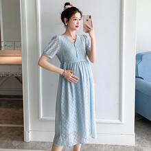 欣柏纶 孕妇装夏装孕妇裙夏季夏天外穿孕妇连衣裙宽松大码孕妇裙子孕妈装 图片色 M