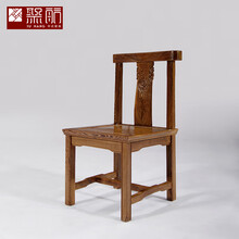 知府红木家具非洲鸡翅木（学名：非洲崖豆木）全实木家用餐椅仿古中式实木靠背小餐椅餐凳子 长40-宽40-高73/36