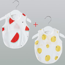 迪士尼夏天肚兜婴儿纯棉护肚夏季薄款男女宝宝兜兜衣背心新生儿半背衣小肚兜小孩子穿的 西瓜+黄点 59cm