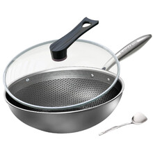 德国欧乐菲（OLOFE）炒锅316L不锈钢炒锅全面屏炒菜锅少油烟不粘锅爱心版32cm明火电磁炉通用