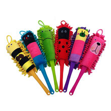 雪尼尔卡通汽车内饰清洁神器鸡毛掸子擦车桌面专用除尘车掸子软毛 2只装(米黄+大红)