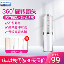 玄艾佳 冲牙器电动洗牙器水牙线巧小米白便携式口腔清洁器家用洁牙仪器预防牙结石去牙缝牙垢牙齿冲洗器 纯净白（220ML超大水杯）
