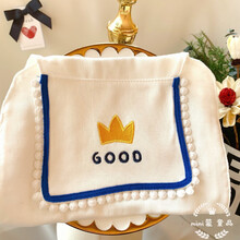 风海有夏夏季宝宝巾棉纱布婴儿垫背巾儿童大号隔汗巾幼儿园止汗巾 皇冠吸汗巾 宝宝纯棉吸汗巾