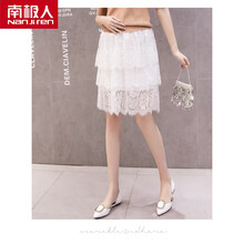 南极人母婴 孕妇半身裙夏季外穿孕妇装夏天蕾丝裙子托腹裙a字裙夏装潮妈短裙 白色 L
