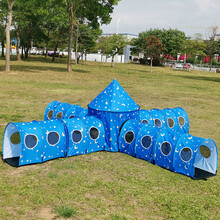 威盛达   训练器材儿童爬行隧道筒亲子钻洞幼儿园游戏道具自闭症玩具 蓝色星月五合一