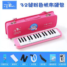 口风琴37键32键初学者小学生用专业演奏级口吹琴吹管乐器幼儿童女 【32键帆布硬包】粉色|两套吹管组(多送一套)