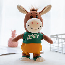儿童玩具会学舌说话小毛驴会唱歌走路猴子电动毛绒遥控熊猫男女孩会唱歌走路毛驴男女孩生日礼物网红玩具 绿色小驴 72首歌(走路+学舌)电池版