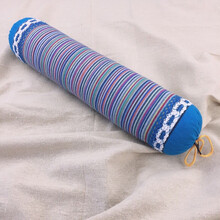 山楂籽颈椎枕棒棒枕头劲枕头颈椎压迫神经专用枕头止鼾圆形-花睡神 蓝色山楂籽 填充