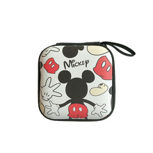 移动硬盘盒保护包 可爱卡通移动电源收纳盒手机平板绕线器蓝牙耳机包创意零钱袋 美漫鼠背影【收纳盒】(9点5×9点5)