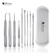 黛蔻（DUcare）粉刺针套装黑头针工具挑痘挤痘痘不锈钢暗疮祛痘针镊子细胞夹美容院专用套装 粉刺针/夹9件套（豪华款）