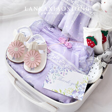 兰咖小熊初生新生儿礼盒婴儿衣服满月套装送礼高档宝宝用品出生礼物夏季女 梦幻紫蝶豪华套装 90cm（12-18个月宝宝）