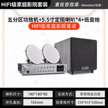 纽曼吸顶式5.1家庭影院音响电视家用客厅吊顶音箱吸顶喇叭舞蹈室3d环绕立低音炮HIFI 专业功放+4个5.5寸高音喇叭+低音炮