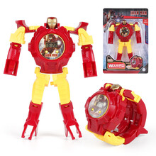 儿童玩具手表儿童电子手表变形钢铁侠玩具男女孩幼儿园奖励礼六一物创意小礼品 钢铁侠