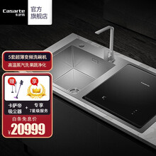 【白条免息】卡萨帝（Casarte）5套家用嵌入式水槽洗碗机 高温蒸汽洗软水果蔬净化 【彩屏】水槽式