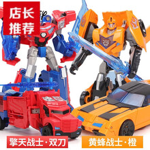 Disney/迪士尼同款【】玩具擎天柱合金版男孩大黄蜂玩具机器人汽车变形恐龙模型 擎天战神+黄蜂战神(配送)