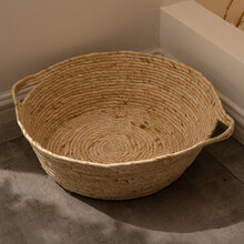 猫窝藤编四季通用夏天磨爪子床屋垫子狗窝网红猫抓板宠物猫咪用品 藤编窝 手工编织15斤内-【可当窝可当猫抓板】