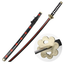 辉航睿盛 抖音同款创意礼品辉航睿盛 索隆刀三刀黑刀秋水和道一文字三代鬼彻雪走阎魔天羽羽斩路飞木刀 ABS款黑刀秋水（木刀）