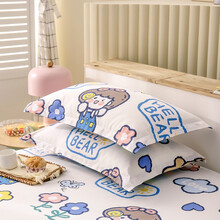 雅鹿·自由自在 床上用品 全棉纯棉枕套一对装 枕头套枕芯套 48*74 小花仙