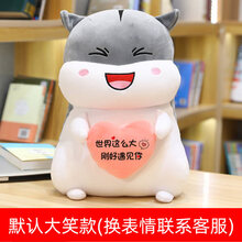 仓鼠抱枕玩偶公仔女生睡觉床上定制软可爱抱睡布娃娃毛绒玩具男生日礼物抖音网红同款 (遇见你)抱爱心(默认大笑款) 拆洗80cm【公仔抱枕】送40cm瓜子抱枕