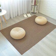 剑麻地毯客厅茶几卧室亚麻草编榻榻米长方形黄麻日式编织满铺 剑麻棕咖 80*120cm