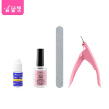 阿嚓热 美甲甲片透明全贴可拆卸穿戴式半贴延长假指甲成品甲片贴 修甲工具4件套
