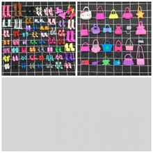 芭比娃娃鞋子套装包衣服配饰婚纱裙儿童玩具公主洋娃娃女孩水晶鞋 20双鞋子+10个包包+溜冰鞋