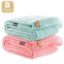 卡伴干发帽女（2条装）加厚双层超强吸水干发帽干发巾包头巾速干柔软舒适可调节大人儿童通用干发帽毛巾A类 茶粉+绿色（2条装）