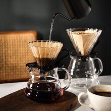 舍里 手冲咖啡壶套装家用入门挂耳长嘴细口壶滴漏式咖啡器具套装 黑色小号350ml-手冲咖啡杯壶套装
