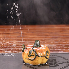 康韵 茶宠摆件手工创意精品喷水茶宠青蛙茶玩可养功夫茶盘摆件 南瓜青蛙喷水茶宠
