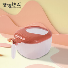 整理达人 菠萝调味盒四分格 家用厨房密封调味罐盐罐调料调味瓶套装 红色