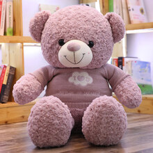大熊毛绒玩具特大号泰迪熊猫公仔布娃娃抱抱熊女孩玩偶抱枕送女友生日礼物抖音网红同款 粉色-云朵毛衣熊 130cm