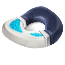 爱护佳防褥疮坐垫免充气坐垫医用老人残疾人臀部术后记忆棉垫圈 孕妇臀部减压尾椎骨脊椎办公室护腰 网格透 丝滑触感（凉感布套+竹炭记忆棉+散热凝胶）