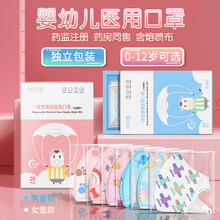 宝宝口罩医小童3d立体0到6月婴幼儿童医用口罩一次性医疗0-12岁每片独立包装大童儿童专用夏季薄款 20片（女/小童/0-3岁）每片独装/图案随机