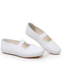 唯坤六一儿童小白鞋表演鞋鞋白球鞋绣花鞋学校指定白色演出鞋帆布鞋六一儿童节礼物 全白色 27码【17】内长16.5CM