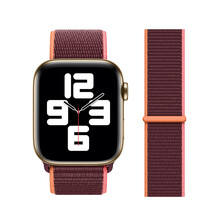 猫牙 巴鲁斯iwatch苹果手表表带回环式运动尼龙彩虹applewatch6/se/5/4/3/2/ 梅子色 40mm表盘【精织尼龙】iWatch4/5/6/S
