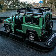 威利威利金属1:24复古路虎卫士汽车模型仿合金车模车载装饰摆件成人 路虎卫士(绿)(防滑垫)