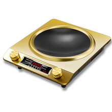 电磁炉家用凹面火锅炉新款大功率3000W炒锅防水3500W灶多功能韩雀 香槟金【3500W】