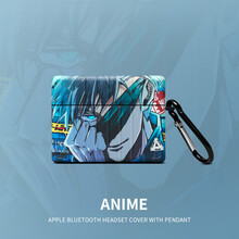 巴蒂尼 airpods保护套airpodspro耳机套苹果无线蓝牙耳机盒二三代潮牌硅胶防摔个性创意 Airpods Pro/3代【五条悟蓝色】+挂钩