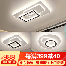 鑫灿 客厅灯简约现代大气家用全屋灯具套餐2021年新款北欧黑白吸顶灯饰 套餐2-两室一厅