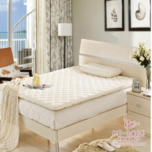 羊毛被春秋被全棉  羊毛床垫四季全棉床褥 垫被榻榻米可折叠1.5米1.8床褥子学生宿舍 馨雅白(磨毛印花) 1.0m(3.3英尺)床
