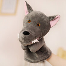 腹语手偶 儿童手偶娃娃安抚玩具可张嘴巴能动毛绒互动腹语动物可爱玩偶亲子 大灰狼