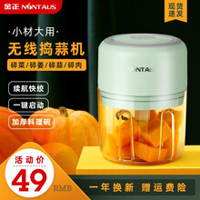 金正（NINTAUS）捣蒜器电动无线迷你家用 小型蒜泥神器打切辣椒蒜蓉机手拉蒜泥器碎肉辅食料理绞肉机 250ml 绿色