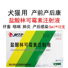 兽药仔母康盐酸林可霉素注射液犬狗狗猫咳嗽喘肺炎产后感染炎