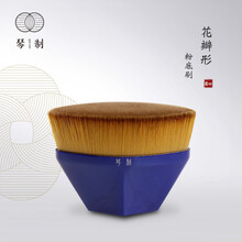 琴制化妆刷花瓣粉底刷粉底液霜膏刷蓝色六边/黑色四边形刷子便携 六边形大号粉底刷