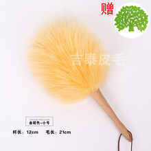 家用鸡毛掸子 高端鸡毛掸子除尘扫灰清洁型扫伸缩购家弹灰家务灰尘刷子钢琴车用 白杆金驼色小号 随机