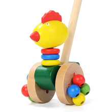 拖拉学步玩具车拉车婴儿童手拉拉绳拉线1-2-3岁一岁宝宝男孩小车 尖嘴鸡推车