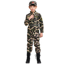 儿童迷彩服套装幼儿中小学生海陆空夏令营演出服男女孩军装 陆军A款长袖 130