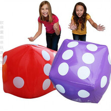 充气气锤 儿童充气锤子狼牙锤吹气玩具 千吨锤1000ton 舞台道具狼牙棒 骰子对角约40cm 颜色随机 单个