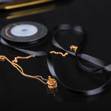 巧心师 创意丝带礼品盒鲜花包装缎带派对装饰房间DIY彩带蝴蝶结0.6cm七夕情人节礼物涤纶丝带黑色